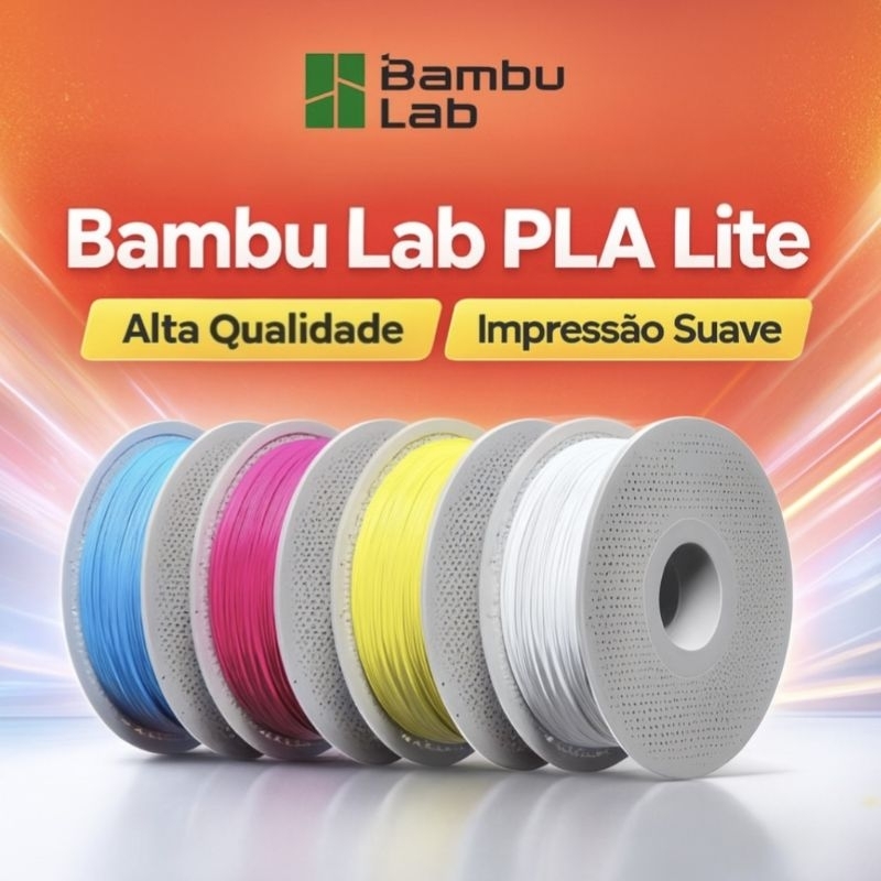 Filamentos Bambu Lab PLA Lite em várias cores